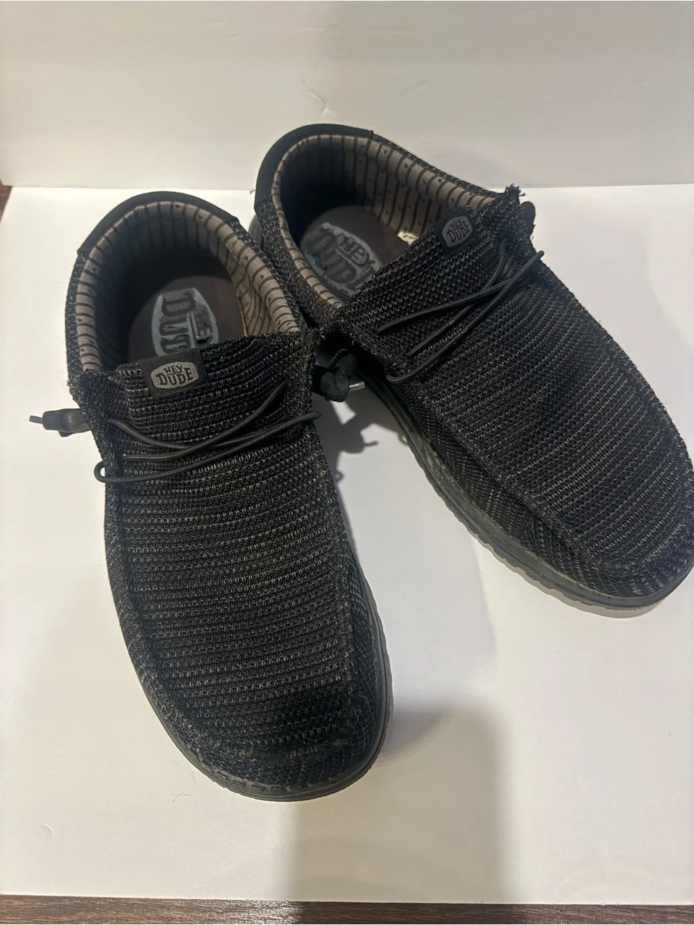 Men’s Hey Dude Black Woven Slip-On Loafers
